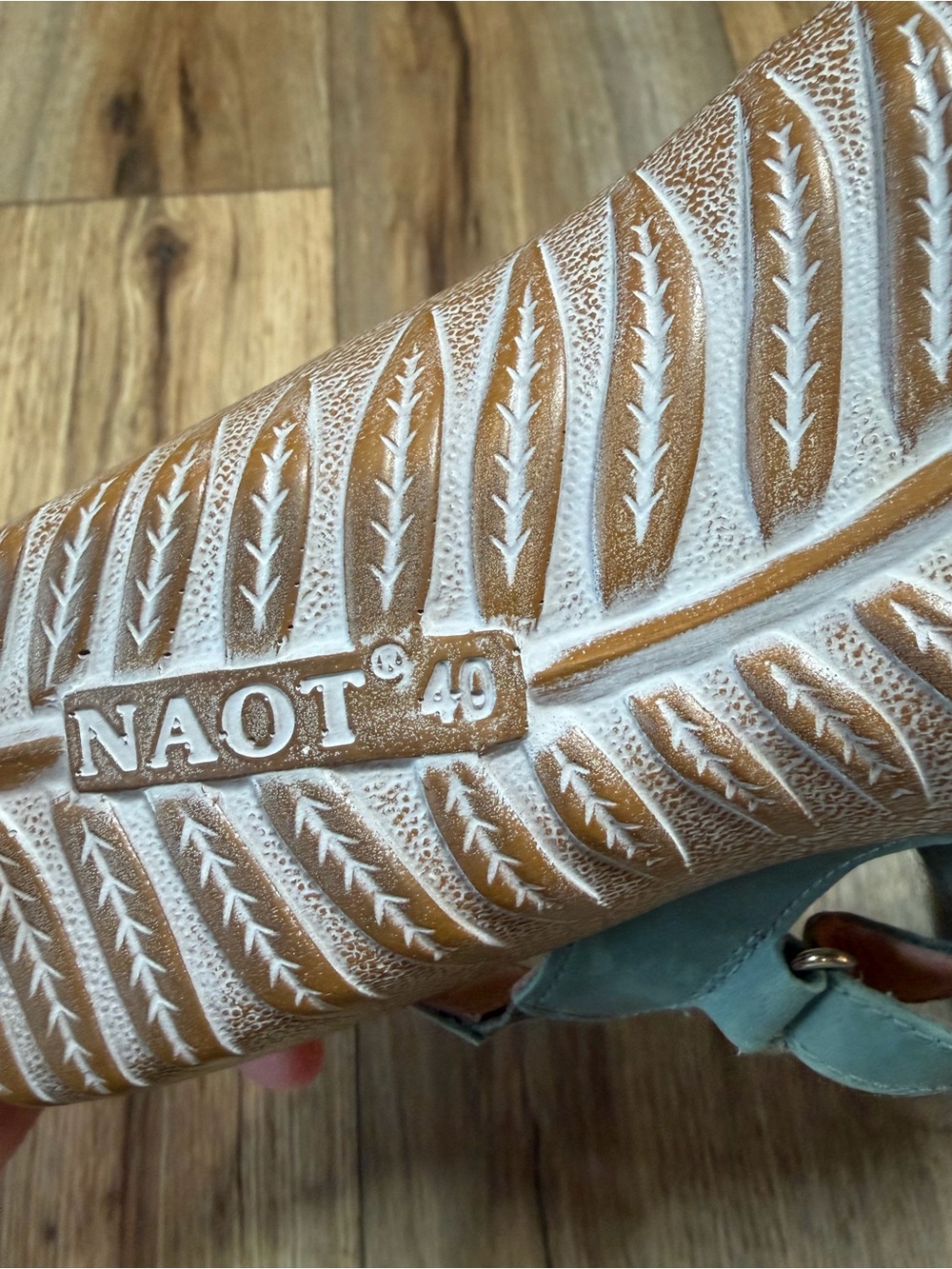 Naot Arataki Closed Toe Leather Slingback Sandals granola cottagecore Sea Green - Picture 9 of 15